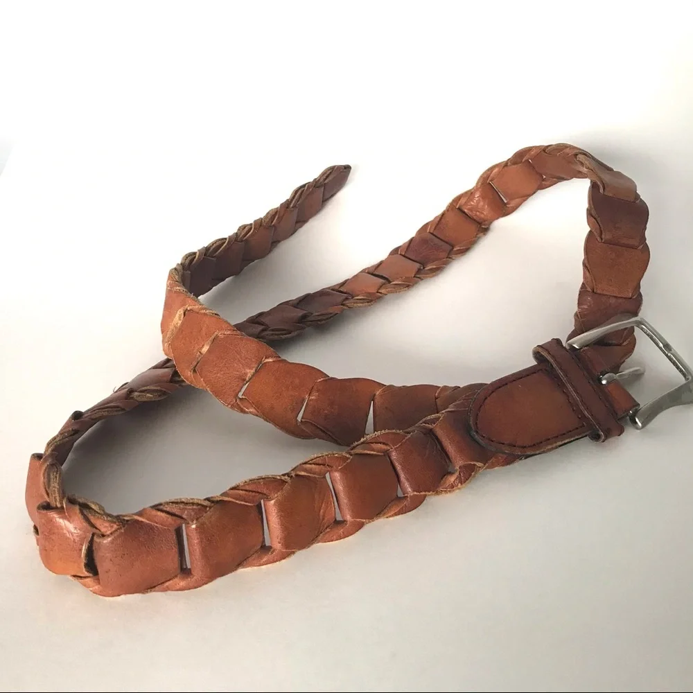 Vintage Cinnamon Genuine Leather Belt (Lg)